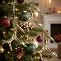 Artikel Weihnachtsanhänger Deko Geweih Baumschmuck Gold 7,5cm 6 St