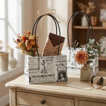 Artikel Geschenktaschen aus Papier mit Printmotiv 13,5×22cm Schwarz-Weiß 10 Stück