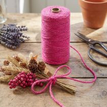 Artikel Jutekordel Fuchsia Ø3mm 200m für Dekoration und Bastelarbeiten aus 100% Jute