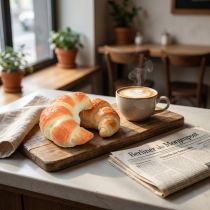 Artikel Täuschend echte künstliche Deko-Croissants aus Kunststoff 10cm goldbraun für Schaufenster