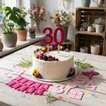 Artikel Filz-Set Tisch- und Kuchendekoration Rosa Pink 27,5 x 19,5 cm