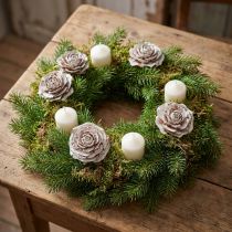 Artikel Zapfen aus Zedernholz in Rosenform 4-6cm Weiß/Natur 50 Stück