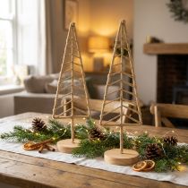 Artikel Tannenbaum Dekoaufsteller aus Metall und Holz, ca. 39 cm, Natur, 2-teilig