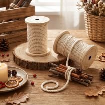 Artikel Baumwollkordel Dekokordel 5mm Creme 7m auf Holzspule 2 Stück