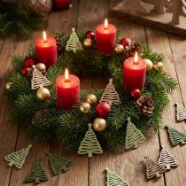 Artikel Streuteile Tannenbaum mit Stern Holz Grün/Natur 3x4,5cm 72 Stück