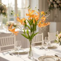 Artikel Kunstblumen Lilien aus Polyester und Kunststoff, 77 cm, Orange, 4er-Set