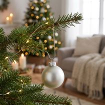 Artikel Kugelaufhänger Metall 35 mm 50 Stück Silber für Christbaumschmuck