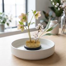 Artikel Steckigel rund aus Metall Ø5cm in Silber mit Messingnadeln für Ikebana-Gestecke
