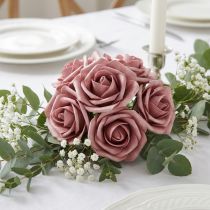 Artikel Foam-Rosen aus Schaumstoff Ø7,5cm Altrosa 18 Stück mit Draht