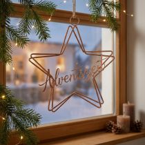 Artikel Sternanhänger Adventszeit aus Metall, Bronzefarben, 32×30 cm, mit Jutekordel