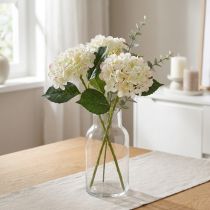 Artikel Hortensie Seidenblume künstlich Weiß-Grün L44cm für Tisch- und Wohnraumdekoration