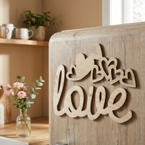 Artikel Herzen „Love“ Holzdeko Natur mit Magnet, 20,5cm / 25cm, 6 Stück