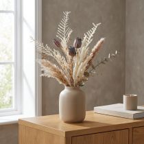 Artikel Mohnkapseln Creme 63cm – Künstliche Trockenblumen mit Farn für Dekoration