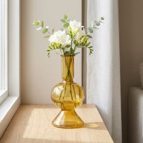 Artikel Gelbe Glasvase Mini, Ø8cm, H16,5cm, Blumenvase