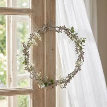 Artikel Blumenkranz Metall Weiß Ø16,5cm mit Jutekordel