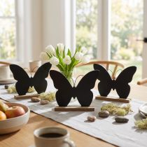 Artikel Tischdekoration Holz Schmetterling Schwarz 15cm 6er Set
