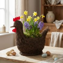Artikel Osterdekoration Pflanzkorb Reben-Huhn 36cm Naturfarben
