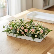Artikel OASIS® Steckschale Kunststoff Weiß 23 x 11,5 x 2,5 cm für Gestecke 5 Stück