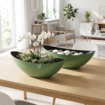Artikel Grüne Halbmond-Schale aus Kunststoff 39 cm – 2 Stück