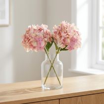 Artikel Set aus 2 künstlichen Hortensien in Pastellrosa, 58 cm
