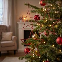 Artikel Deko-Sterne Weihnachten Glitter Rot 18cm 8 Stück