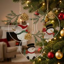 Artikel Weihnachtsanhänger Schneemann Metallring Ø14 cm 3er-Set