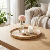 Artikel Rundes Dekotablett Holz Akazie Natur Ø 20 cm