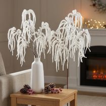 Artikel Dekozweig künstliche Trauerweide Weiß Glitter 82cm 2er Set