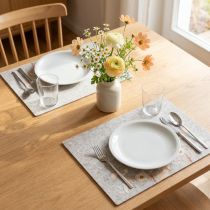 Artikel Filz-Tischsets Blumendesign Grau 45x35cm 2 Stück Innenbereich
