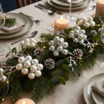 Artikel Silberne Deko-Glaskugeln auf Draht 20 mm 140 Stück für Weihnachtsdekoration