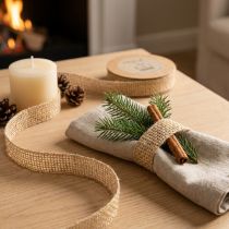 Artikel Dekoband aus Jute Gelb 25mm 10m Naturfarben für rustikale Dekoration