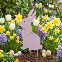 Artikel Gartenstecker Metall Hase in Flieder 17×28,5 cm mit Stecker