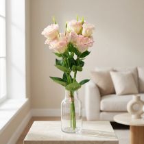 Artikel Kunstblumen Eustoma Lisianthus Rosa Creme 52cm 5 St