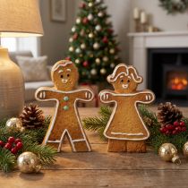 Artikel Keramikfiguren Lebkuchenmann und Lebkuchenfrau 16cm Weihnachtsdekoration