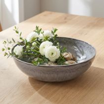 Artikel Matte graue Kunststoffschale 37 cm mit texturierter Oberfläche – 3er-Set für Dekorationen