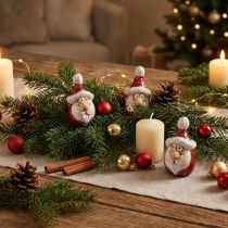 Artikel Keramik Weihnachtsmann Figuren Set, Rot, 7 cm, 6-teilig – Weihnachtsdekoration