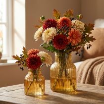 Artikel Blumenvase aus Glas in Orange Ø11cm H14,5cm im 2er-Set