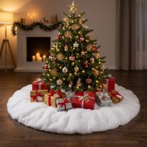 Artikel Runde Weihnachtsbaumdecke Ø100 cm aus weißem Schneevlies