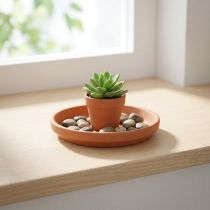 Artikel Untersetzer Terrakotta Ø8,8cm, Keramik, unglasiert