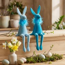 Artikel Osterhasen Kantenhocker aus Kunststoff 27cm Blau Zweier-Set