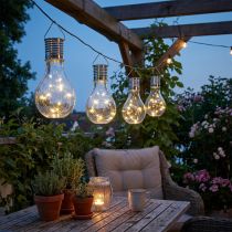 Artikel Solar LED Dekoleuchte Glühbirne für Garten und Wohnraum H15cm Warmweiß 5 Stück