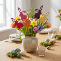 Artikel Osterdeko Holzblumenstecker Hase 30,5cm 18-teilig mehrfarbig