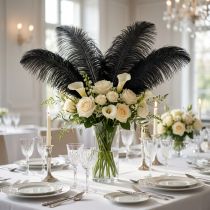 Artikel Schwarze Straußenfedern Deko 32-35cm Naturprodukt 4 Stück