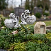 Artikel Dekostecker Engel mit Herz und Spruch Grabschmuck 5 cm 6 Stück