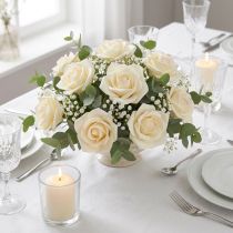 Artikel Schaumrosen Vanilla Creme Ø6cm 27 Stück künstliche Blumen/Dekoration