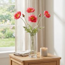 Artikel Mohnblumen künstlich Rosa 6–7 cm Ø, Länge 78 cm, 3 Stück