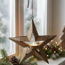 Artikel Teelichthalter Weihnachtsstern aus Metall Beige 22,5cm
