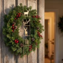 Artikel Hängedeko Weihnachtsleiter mit Hirschmotiv, Metall, 42,5×7×4cm, Gold