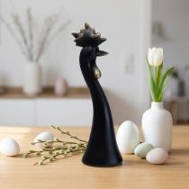 Artikel Dekofigur Hahn Polyresin Schwarz Gold H29cm Ø9cm Innenbereich