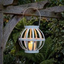 Artikel Gartenlaterne aus Metall mit Glas-Windlicht Ø18,5 cm Weiß